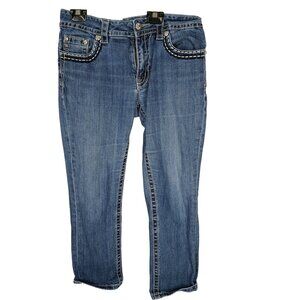 Miss Me Womens Distressed Embellished Skinny Jeans W27 Blue‎ Denim